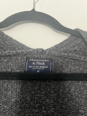 Abercrombie Gray Open Front Cardigan Sweater Small Cozy Knit Pockets Minimalist thumbnail 2