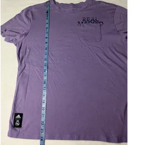 Adidas Real Madrid Pocket T-Shirt Womens Small Purple Cotton‎ Short Sleeve Tee thumbnail 6