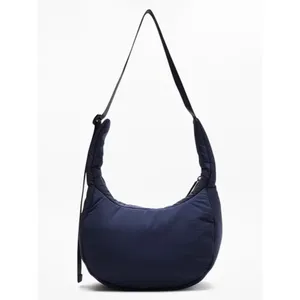 New Athleta All About Sheen Small Crossbody Hobo Bag Navy Blue thumbnail 2