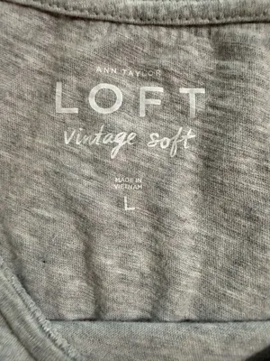 Ann Taylor Loft Women’s grey sleeveless top thumbnail 2