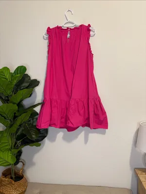 vestique Bright Pink Smocked Sleeveless Mini Dress thumbnail 6
