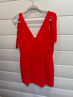 Amanda Uprichard allora Red Tie-Shoulder V-Neck Mini Dress medium thumbnail 5