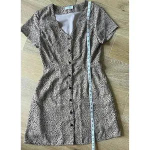 Mod Ref Cheetah Black & Brown Animal Print w/‎ lining A-line dress Size S Small thumbnail 7