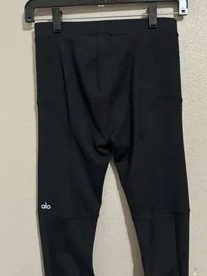 ALO Yoga Black Ribbed High Waist Goddess Athletic Leggings Women’s Size Small thumbnail 7
