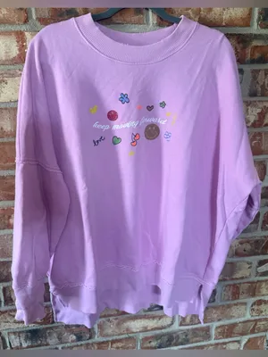 Aerie oversized Pink crewneck sweatshirt thumbnail 4