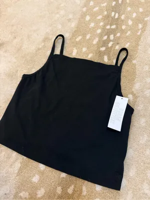 Out From Under Urban Outfitters Black Square Neck Cami Tank Top Size L NWT thumbnail 3