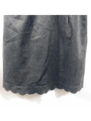 Sky to Moon Black Scallop Bow Mini Dress M thumbnail 4
