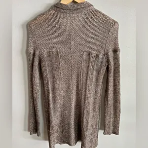 Vintage Brown Open Knit Cardigan Boho Cottagecore Crochet S thumbnail 9