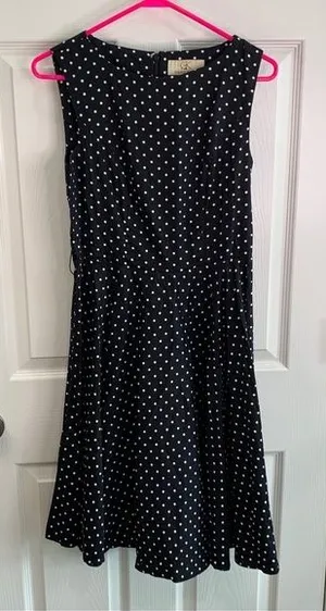 Grace Karin black & white polka‎ dot dress modest thumbnail 1