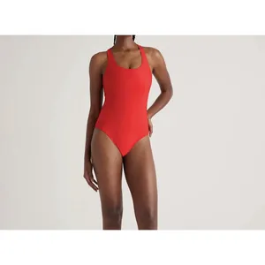 Quince Cherry Red Italian Cross-Back One-Piece Swimsuit Size XS thumbnail 3