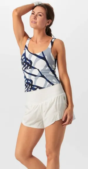 NWT Free people Movement Women's Never Better Long Tank Blue Combo Size L thumbnail 1