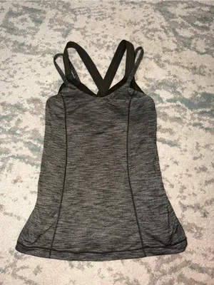 Lululemon Run For Gold Tank Size 4 Heathered Gator Green Deep Camo thumbnail 3