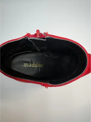 Madden Red Suede Ankle Boots Women’s Size 8 Stiletto Heel Side Zip thumbnail 10