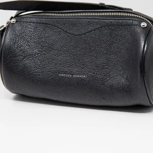 Rebecca Minkoff Barrel Circular Long Genuine Leather Crossbody Purse Bag Black thumbnail 2