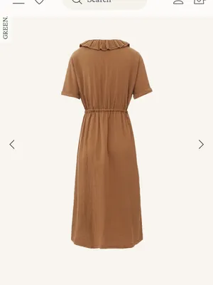 Ruffle-Collar Long Sleeve Button Poudre organic Camarine madame dress thumbnail 4