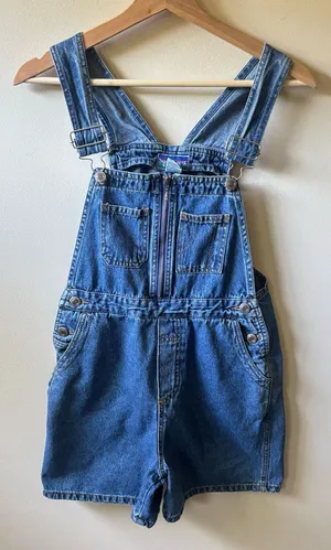 Northcrest Dark Blue Denim Overalls with Front Zip thumbnail 1