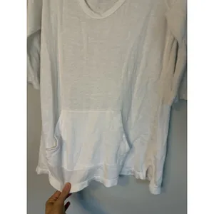 James Perse lightweight cotton jersey scoop-neck tunic top Sz 2 White thumbnail 5