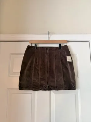 Free People Layla Corduroy Mini Skirt Mocha thumbnail 2