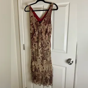 Robbie Bee Silk Paisley Midi Dress Beaded Fairycore Whimsigoth Y2K Size 10 thumbnail 2