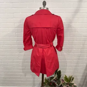 Banana Republic Pink Y2K Style Belted Trench Coat thumbnail 8