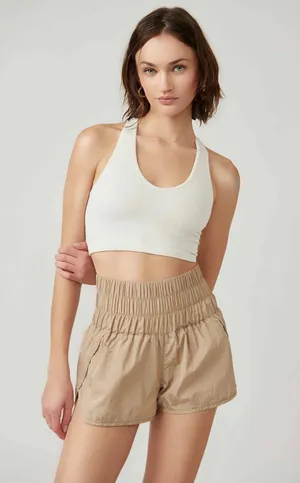 Free People Movement NWT The Way Home Clay Tan High Rise Shorts thumbnail 4