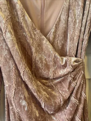 Lulu's Dusty Pink Velvet Wrap-Front Long Sleeve Dress thumbnail 5