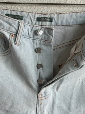 Wild Fable Light Wash High Rise Denim Shorts Size 2 Distressed Raw Hem thumbnail 6