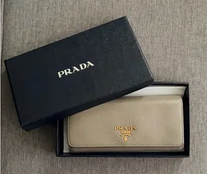 PRADA Women's Bi-fold Long Wallet 1MH132, Gray thumbnail 1