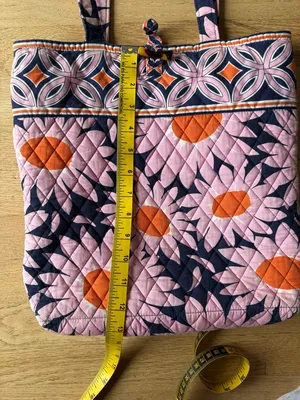 Vera Bradley Pink, Orange & Navy Quilted Floral Tote thumbnail 5