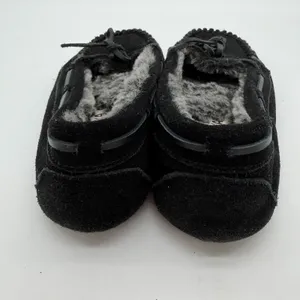 Minnetonka Women's Cally Moccasin Casual Cozy Black Suede Leather size 7 thumbnail 4