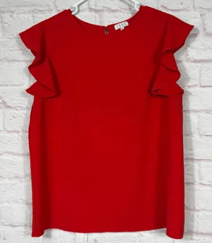 TCEC Large Red Ruffle Sleeve Blouse thumbnail 1