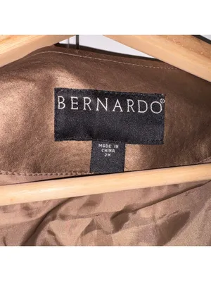 Bernardo Woman’s 2x NWOT $385 Genuine Leather metallic bronze jacket Zip Front thumbnail 3