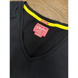 Real Superdry Original Combed Cotton Black And Yellow T-Shirt SZ Medium thumbnail 2