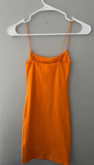 ZARA Orange Bodycon Dress • Size S thumbnail 3