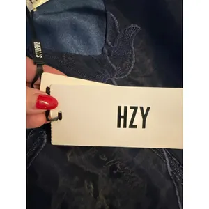 STYLEWE HZY Navy Blue Organza with Emroidered Floral Detail Dress thumbnail 16