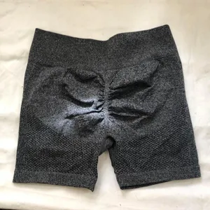 Grey Black ruched workout exercise sporty active gym high waist shorts Leggings Wide band Never worn thumbnail 1