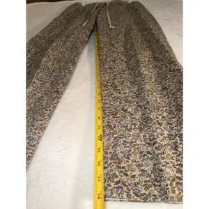 Eddie Bauer Floral Pants Womens 6‎ Tan Blue Cotton Drawstring Wide Leg thumbnail 6
