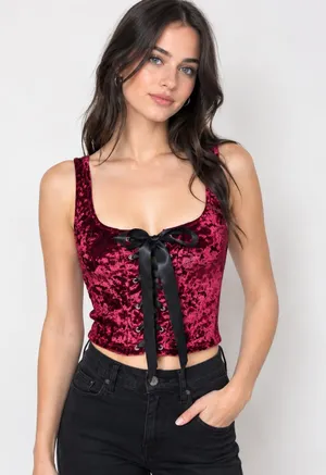 Dolls Kill wine Velvet Lace thumbnail 1