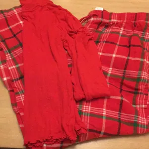 Womens 2Pc plaid pj top & pants set Red Size Small/Medium thumbnail 1