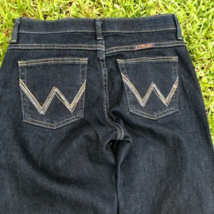 Wrangler Q Baby Jeans Bootcut Dark Blue Stretch Denim Women's 3/4 x 34 thumbnail 10