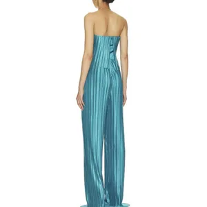 NWT Amanda Uprichard Collina Jumpsuit‎ Maui Pleated Strapless XS thumbnail 3