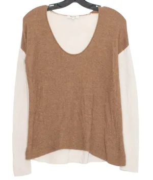 Madewell Sweater Merino Wool Alpaca Minimalist Neutral Scandi Colorblock Small thumbnail 1