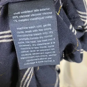 Tommy Hilfiger Women's Navy‎ Plaid Button Down Shirt Metallic Accents Size M thumbnail 12