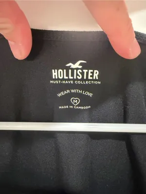 Hollister Black Long Sleeve Square Neck Crop Top thumbnail 3