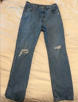 Levi's RIBCAGE STRAIGHT ANKLE WOMEN'S JEANS Samba Done - Light Wash size 29 thumbnail 8