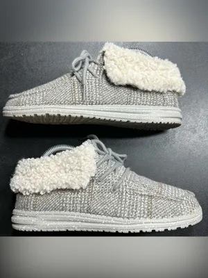 Hey Dude Women’s Size 7 Britt Grey Remix Faux Fur Lined Ankle Bootie Shoe thumbnail 2