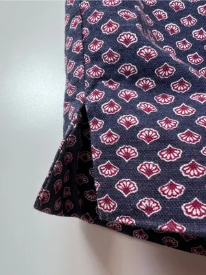 Gap Cropped Paperbag Waist Pants Navy Print Tie Waist Size 8 Capri thumbnail 8