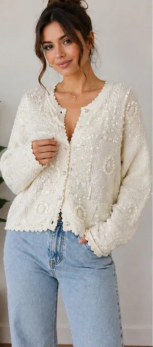 Cream Textured Button thumbnail 1