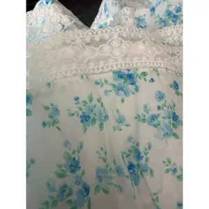 Altard State Willa Floral Lace Trim Tiered Smocked Shorts Ivory Blue XL‎ New thumbnail 4