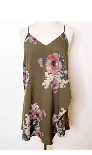 Free People Cascades Dress Mushroom Combo Floral Mini Size M thumbnail 3